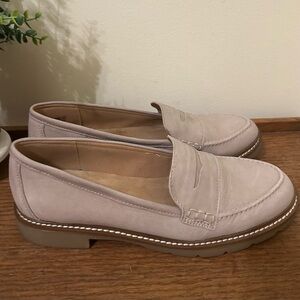 Rockport Women Slip On Penny Loafers Kacey Penny Sz US 9M Taupe Leather